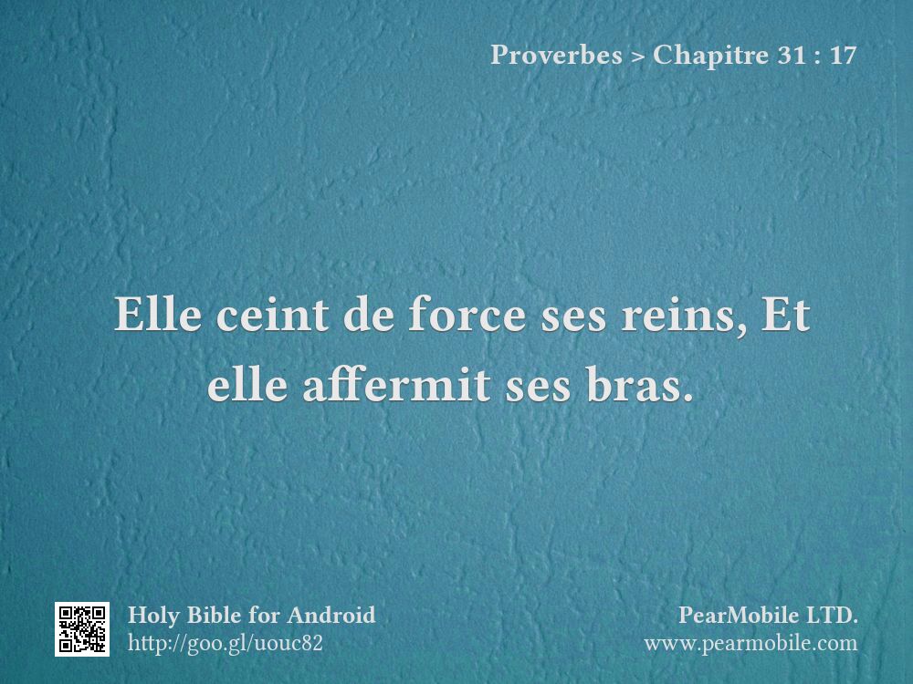 Proverbes, Chapitre 31:17